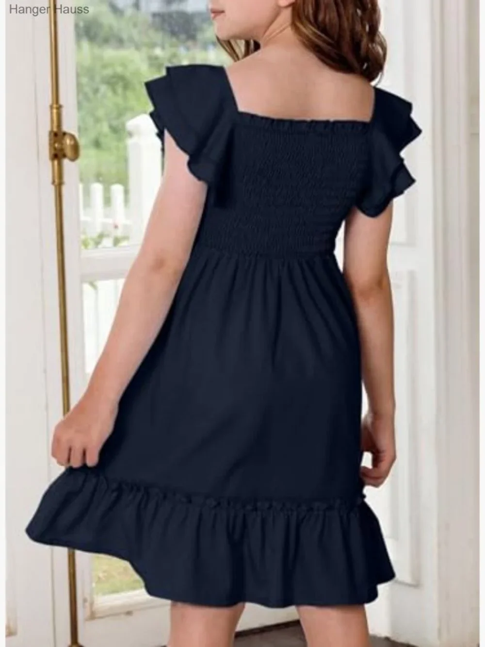 Tween Girls Ruffle Sleeve Dress Size 6-15 Years - Picture 5 of 7